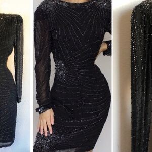 Vintage Niteline Black‎ Silk Dress Size 4